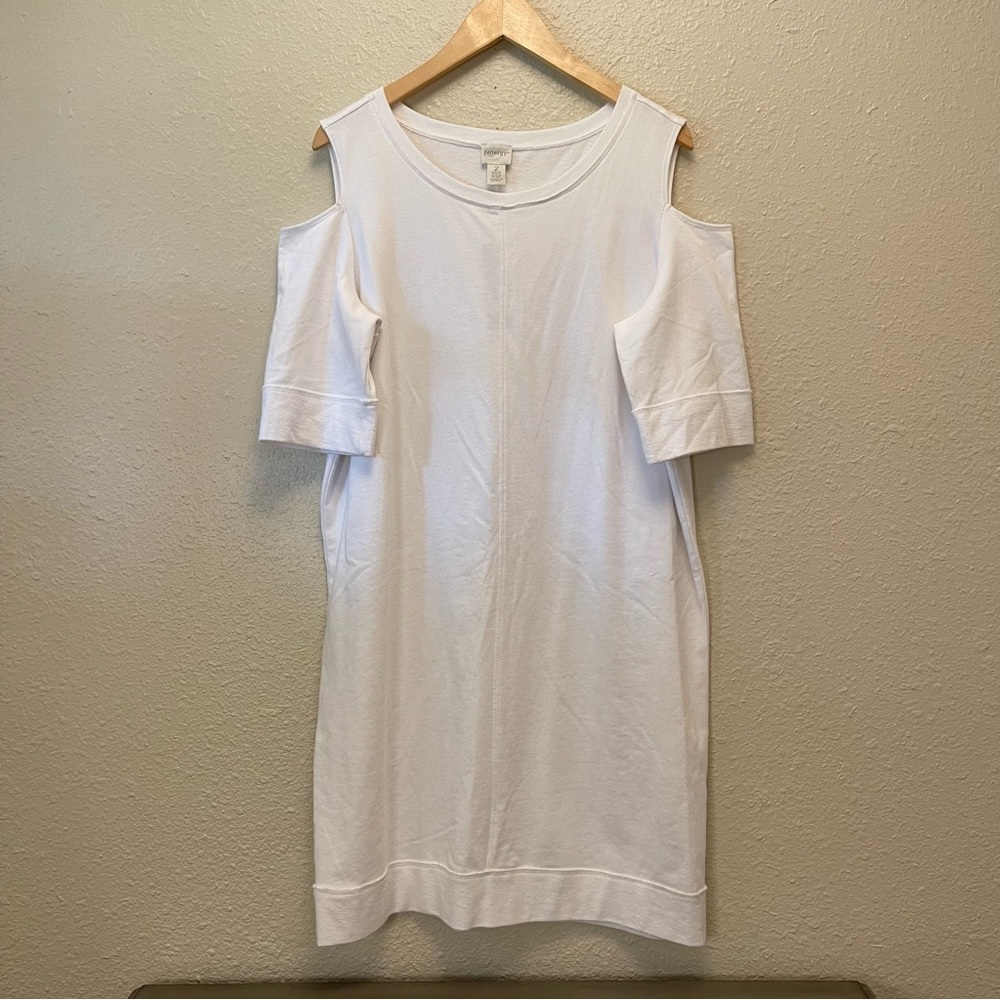 Chico's White Cold-Shoulder Knit Dress